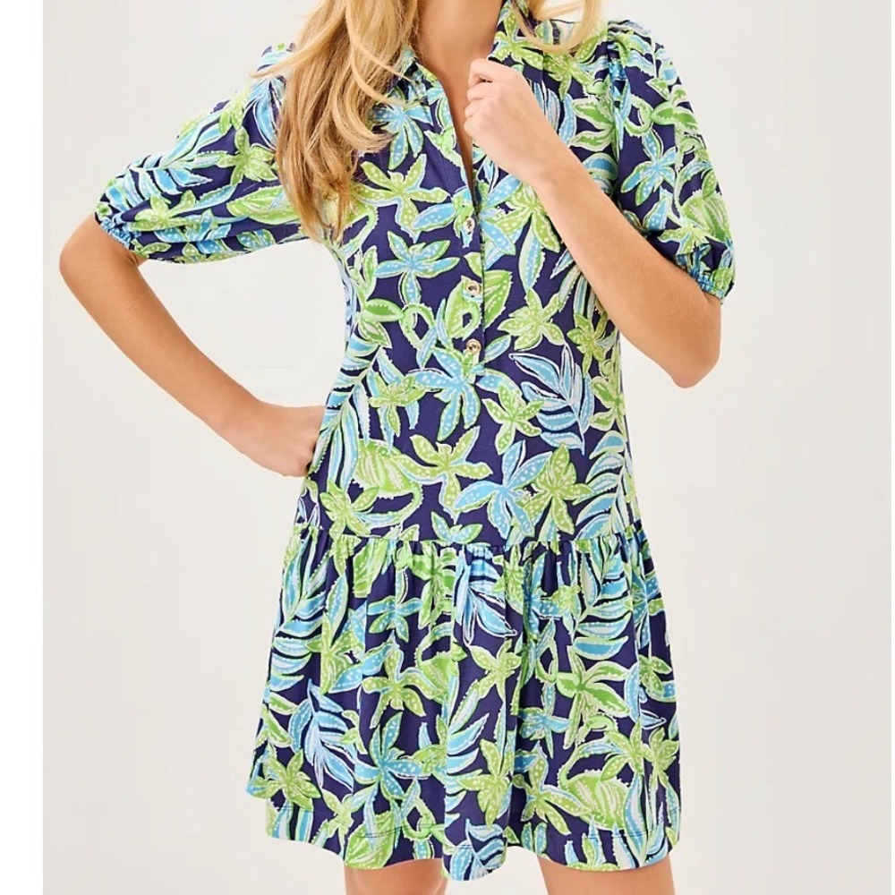 Lilly Pulitzer Bingley Dress in the Sapphire Pool Tropical Tango print